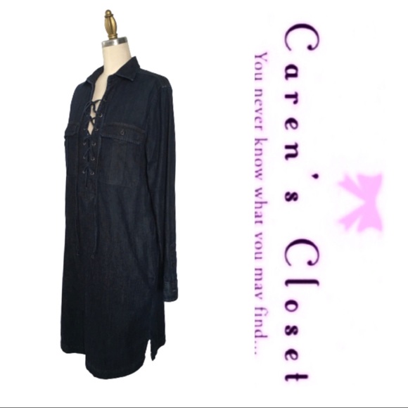 Ralph Lauren Denim Supply Dark Denim Laced Dress - Picture 5 of 9